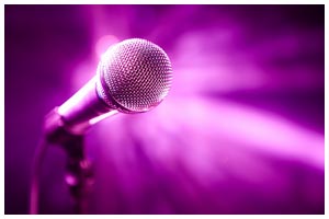 Image of stand up comedy mic